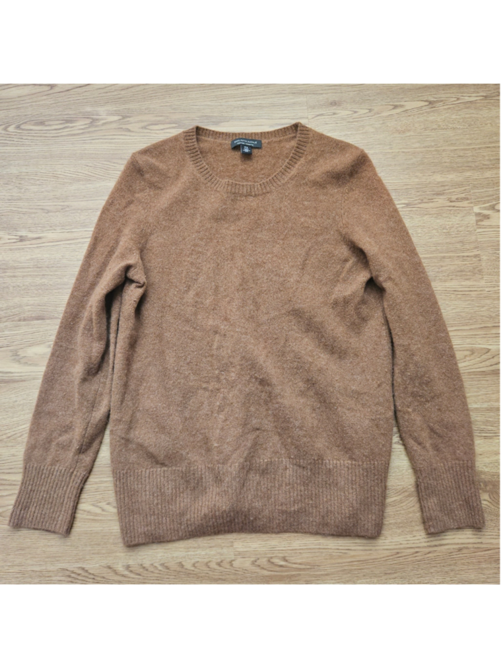 Saks Fifth Avenue Brown Cashmere Crewneck Sweater Neutral Minimalist Capsule